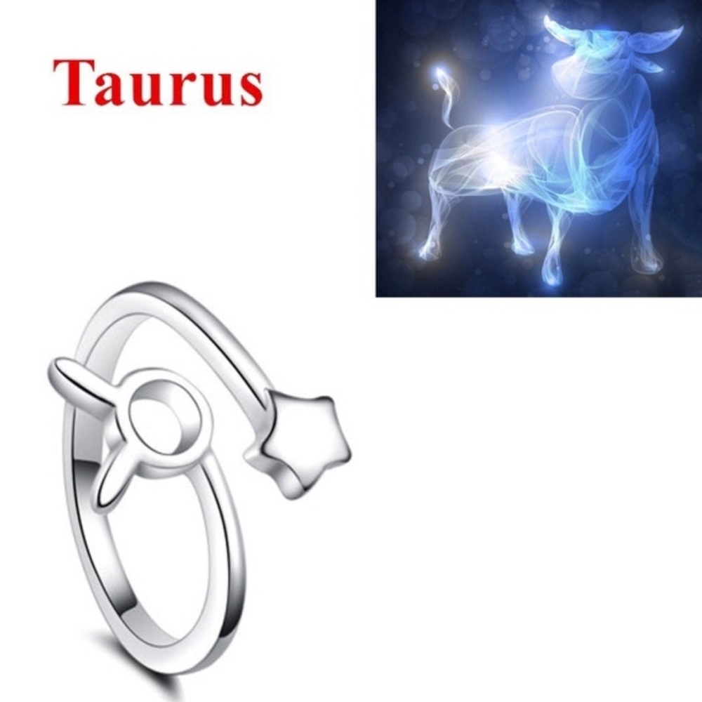 Taurus Zodiac Sign & Star Ring